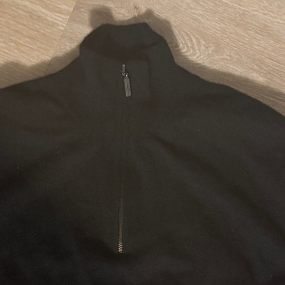 Men's Cashmere Black 1/4 Zip Sweater - Picture 3 of 5